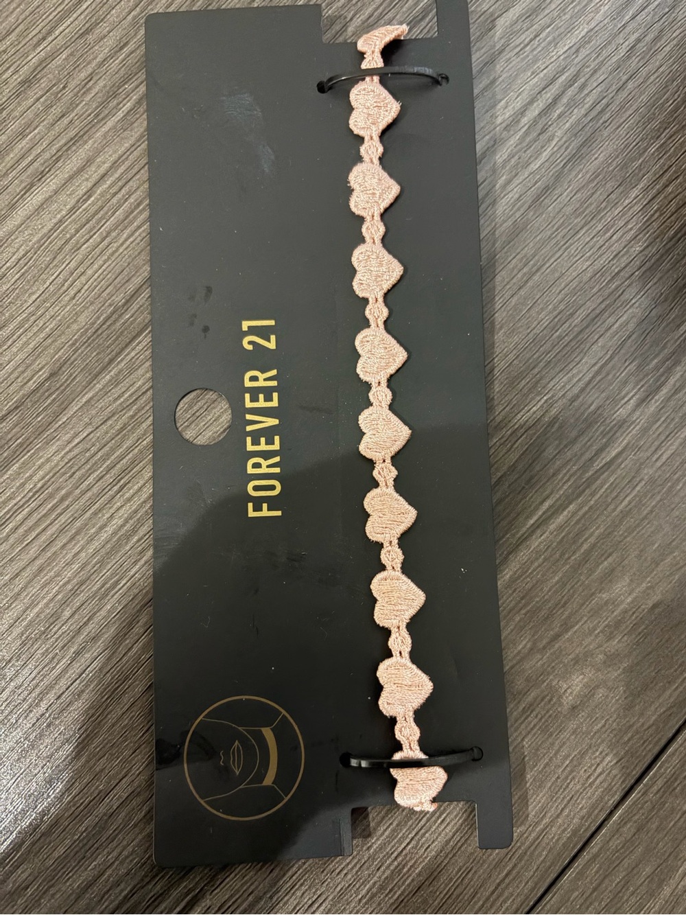 Forever 21 Pink Heart Lace Bracelet